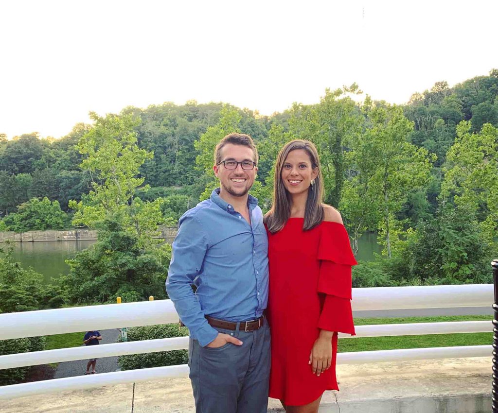 portrait of dr layne veneri, a dentist at summit family dentistry in denver north carolina, and his wife